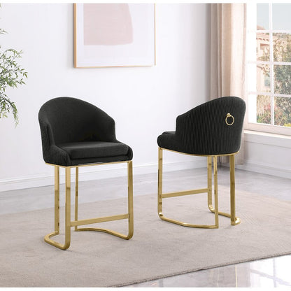 Best Quality Furniture Black With Gold Counter Height, Set Of Two