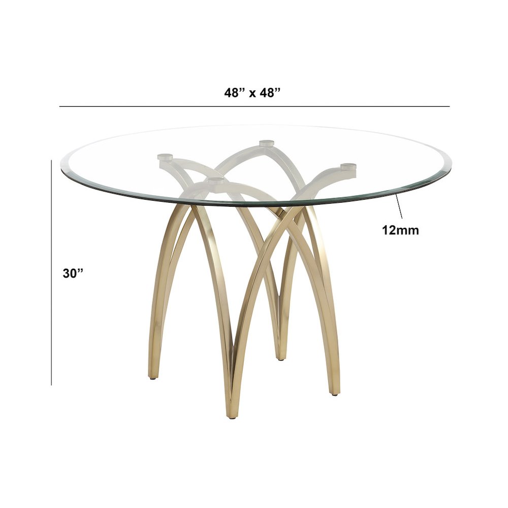 5Pc Round 48X48 Dining Set With 4 Gray Boucle Chairs