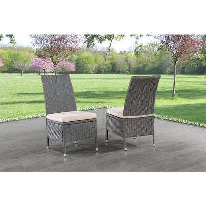 5-piece outdoor dining table in grey aluminum metal