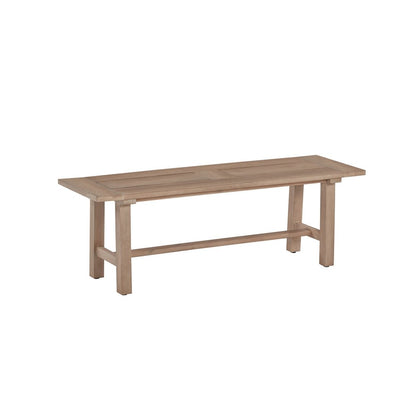 Rustic Light Oak Outdoor Dining Set - Acacia Wooden Table with 2 Wood Benches