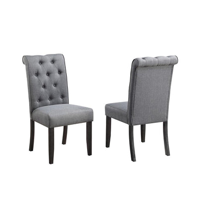 7 pc Dining set Faux Marble Wrap Table set with grey Linen dining chairs