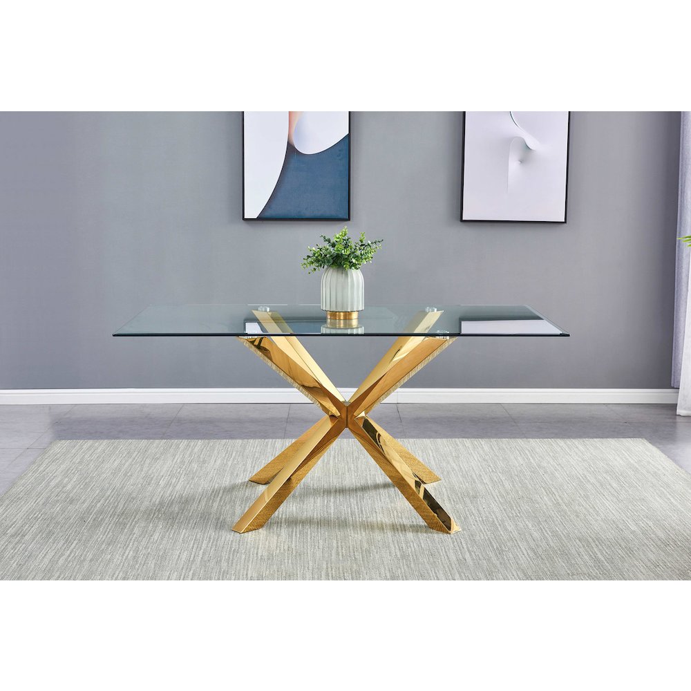 5 piece dining set- Rectangular dining table with 4 Cream side chairs
