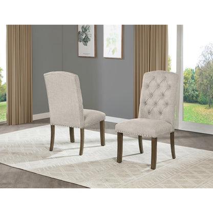 Beige Dining Chair With Linen Fabric