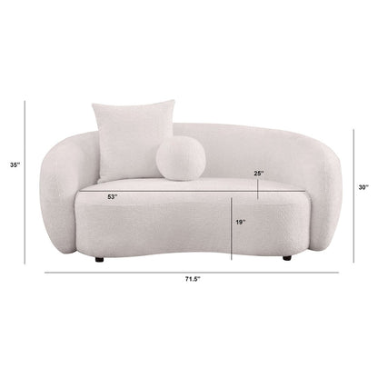 Teddy Fabric 2Pc Sofa + Loveseat Set In Beige