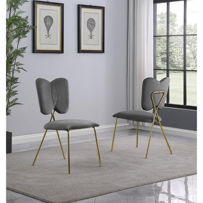 5pc dining Set- Rectangle table with Dark grey Velvet Chairs