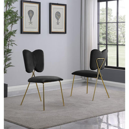 5pc dining Set- Rectangle table with Black Velvet Chairs