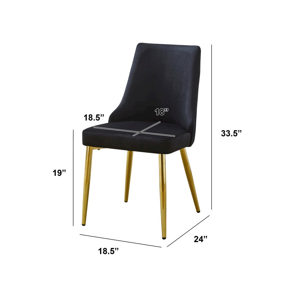 5Pc Round Tempered Glass Dining Table With 4 Black Side Chairs
