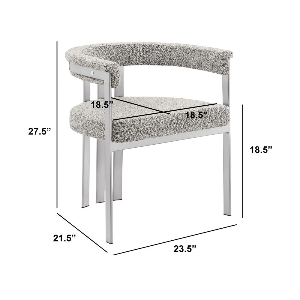 7Pc Tempered Glass Dining Table Set 6 Rich Gray Matte Silver Side Chairs