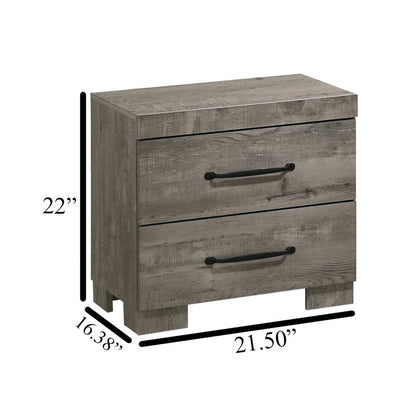 3Pc Modern Full Size Panel Bedroom Set In Antique Gray Color