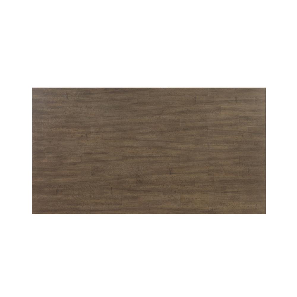 7 piece dining table set in brown oak color with 6 side chairs
