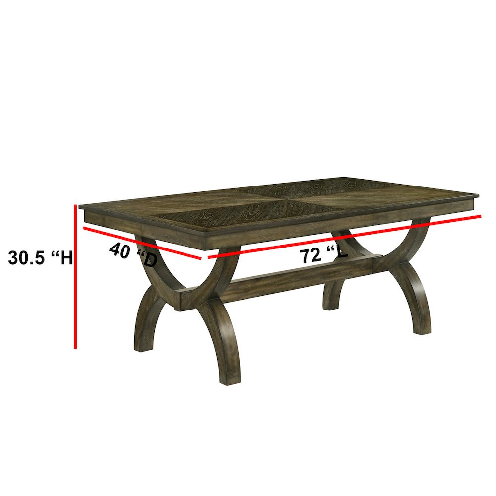 Wood dining table in antique brown