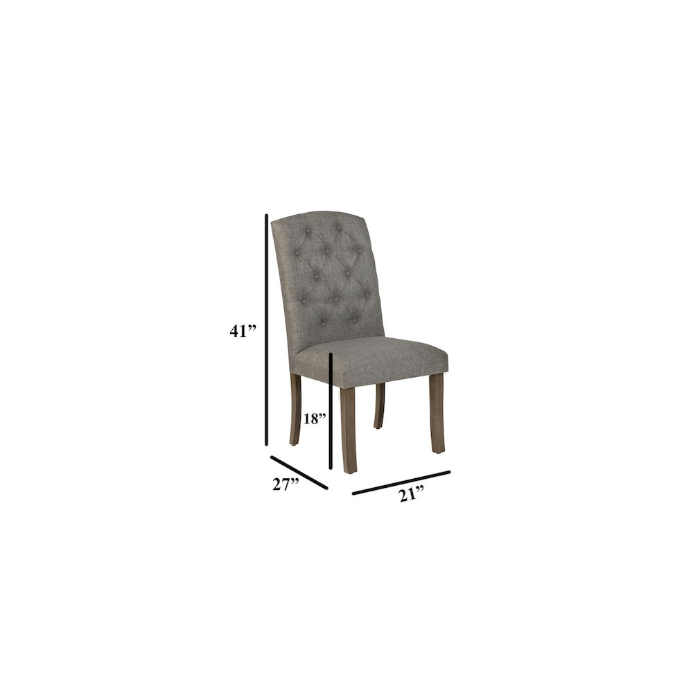 5 Piece Traditional Dining With Dark Grey Dining Chairs