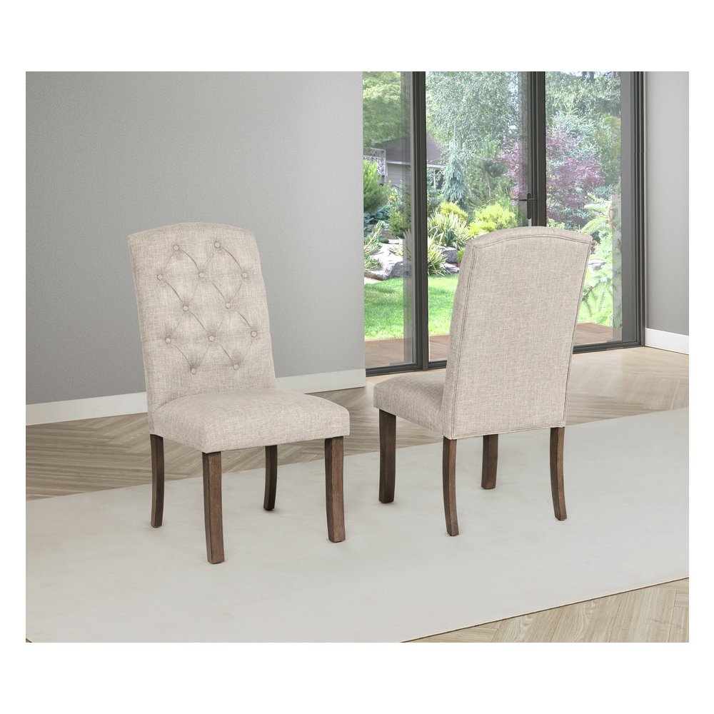 Beige Dining Chairs Wood Legs In Beige Color