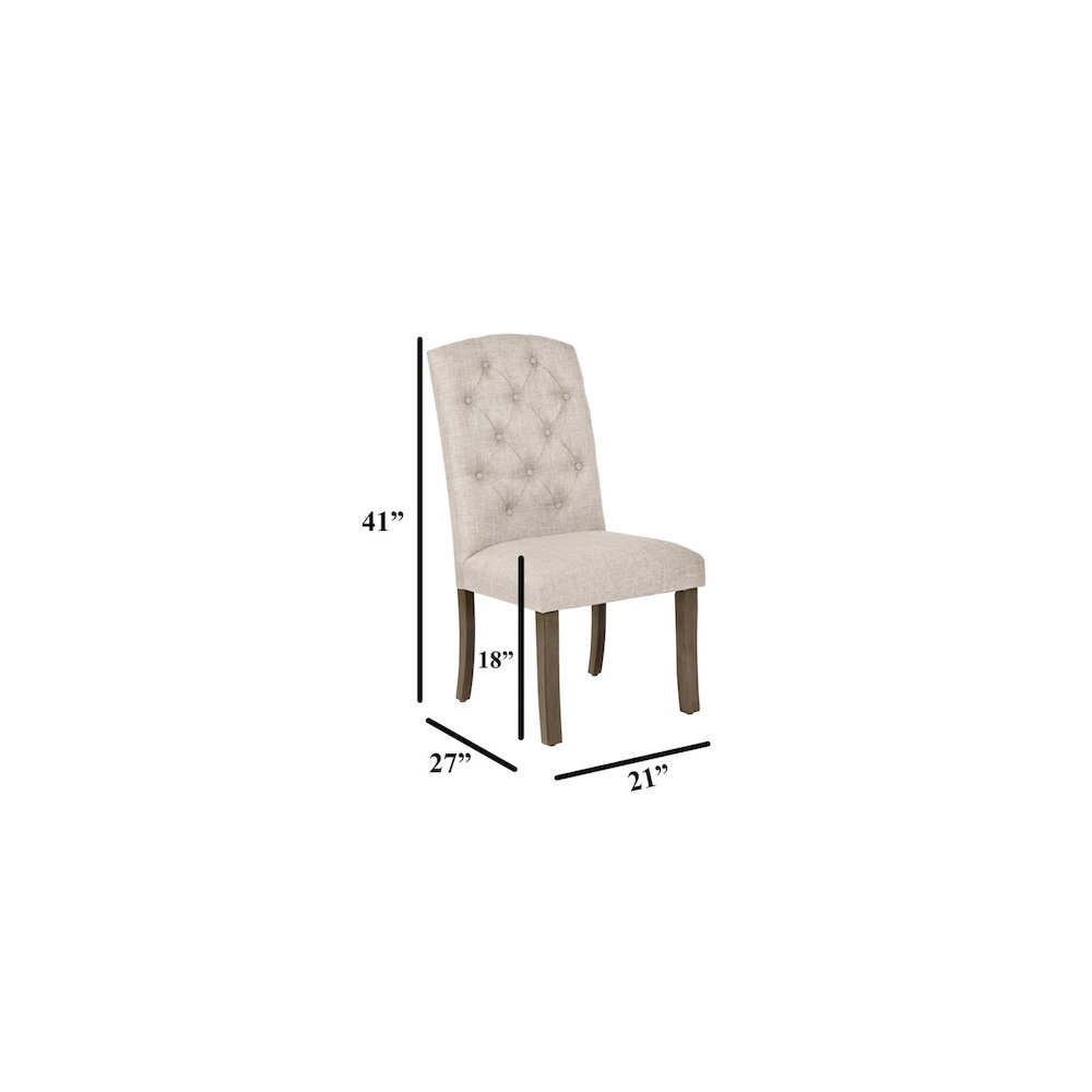 5 Piece Traditional Dining With Beige Dining Chairs