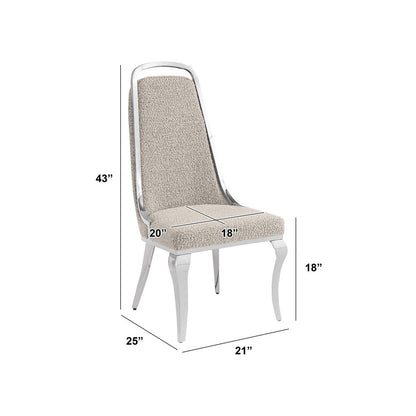 Gray Boucle Side Chairs With Silver Base (Set Of 2)