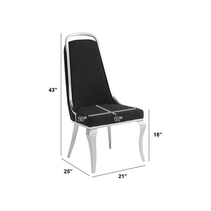 Black Boucle Side Chairs With Silver Base (Set Of 2)