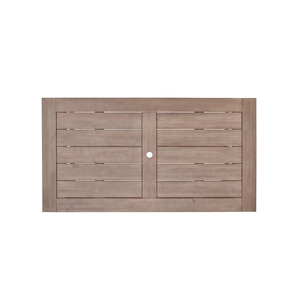 Rustic Light Oak Outdoor Dining Set - Acacia Wooden Table with 2 Wood Benches