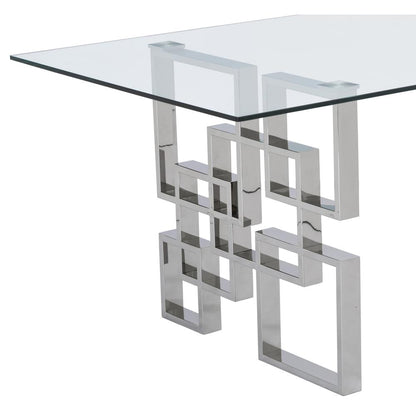 Stainless Steel 5 Piece Dining Set, Beige Velvet 561