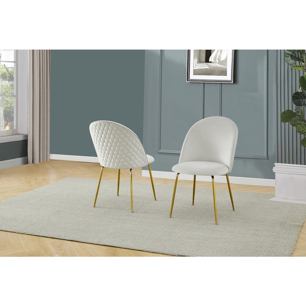 5 piece dining set- Rectangular dining table with 4 Cream side chairs