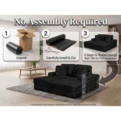 Best Quality New Big Chaise Beige with Pillows.