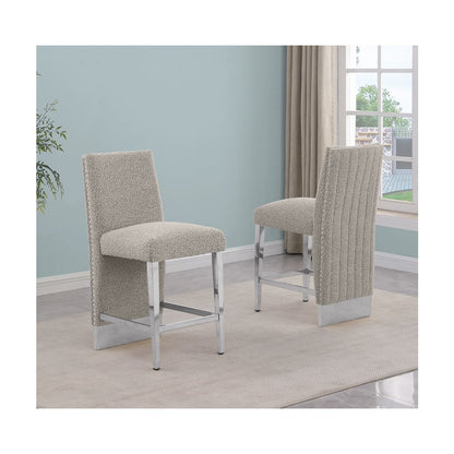 Luxe Gray boucle counter height chairs - Set of 2