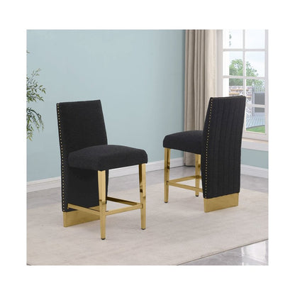 Luxe Black boucle counter height chairs - Set of 2