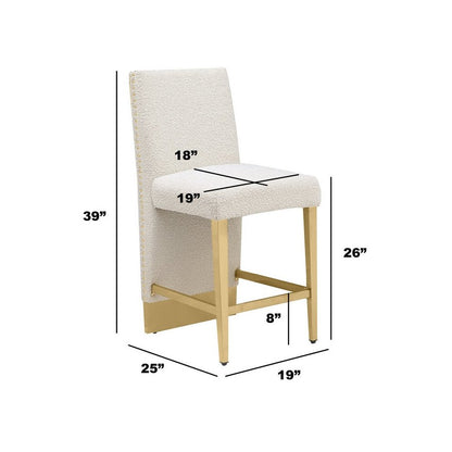 Luxe Black boucle counter height chairs - Set of 2