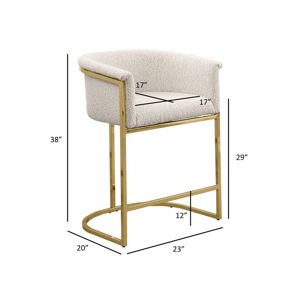 Best Quality teddy Boucle in cream barstool - Set of 2
