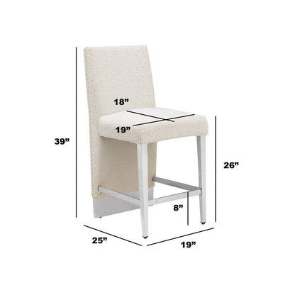 Luxe Cream boucle counter height chairs - Set of 2