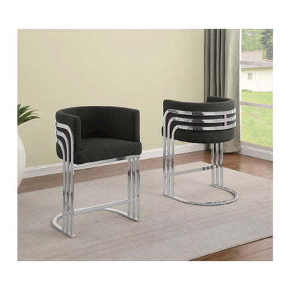 Best Quality furnitre Black  with silver counter height, Set of two