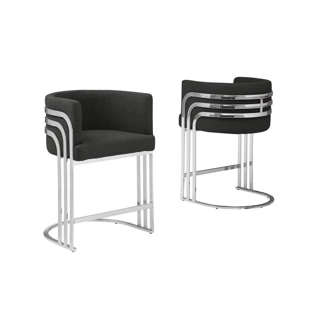 Best Quality furnitre Black  with silver counter height, Set of two