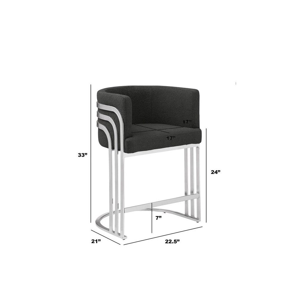 Best Quality furnitre Black  with silver counter height, Set of two