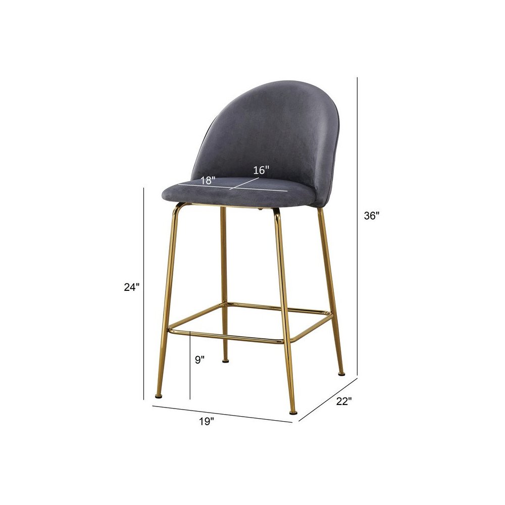 Dark grey counter height chairs (Set of 2)