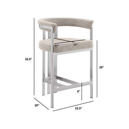 Glam gatsby Gray counter height chairs- Set of 2
