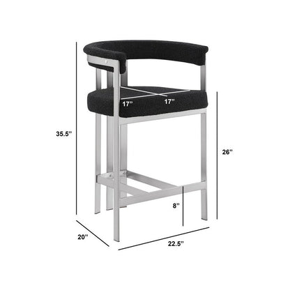 Glam gatsby Black counter height chairs- Set of 2