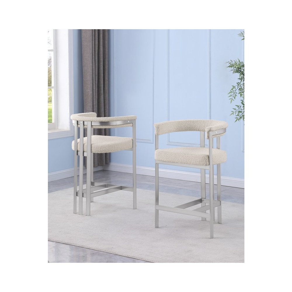Glam gatsby Cream counter height chairs- Set of 2