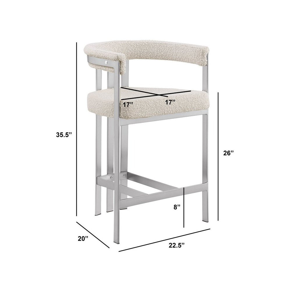 Glam gatsby Cream counter height chairs- Set of 2
