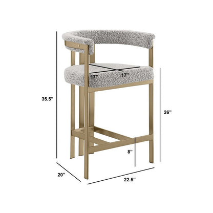 Glam gatsby Rich gray counter height chairs- Set of 2