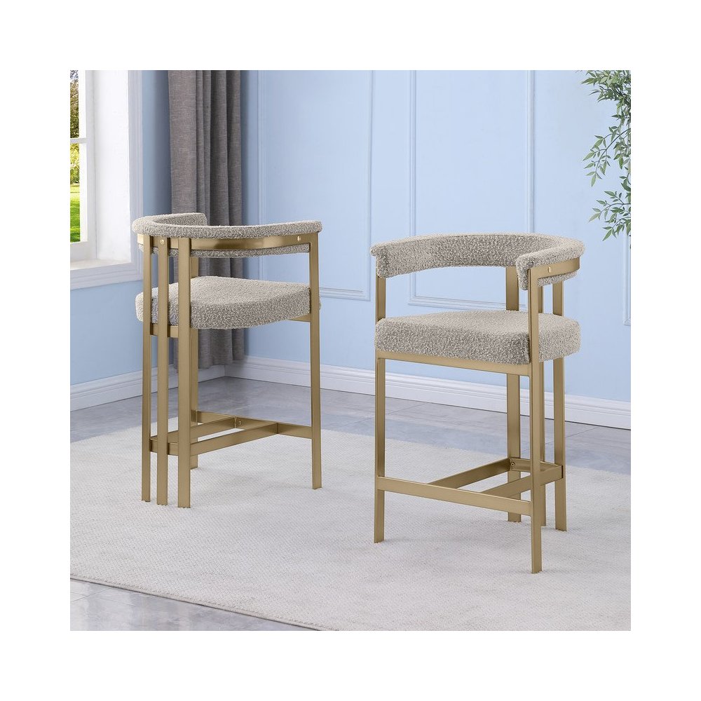 Glam gatsby Gray counter height chairs- Set of 2