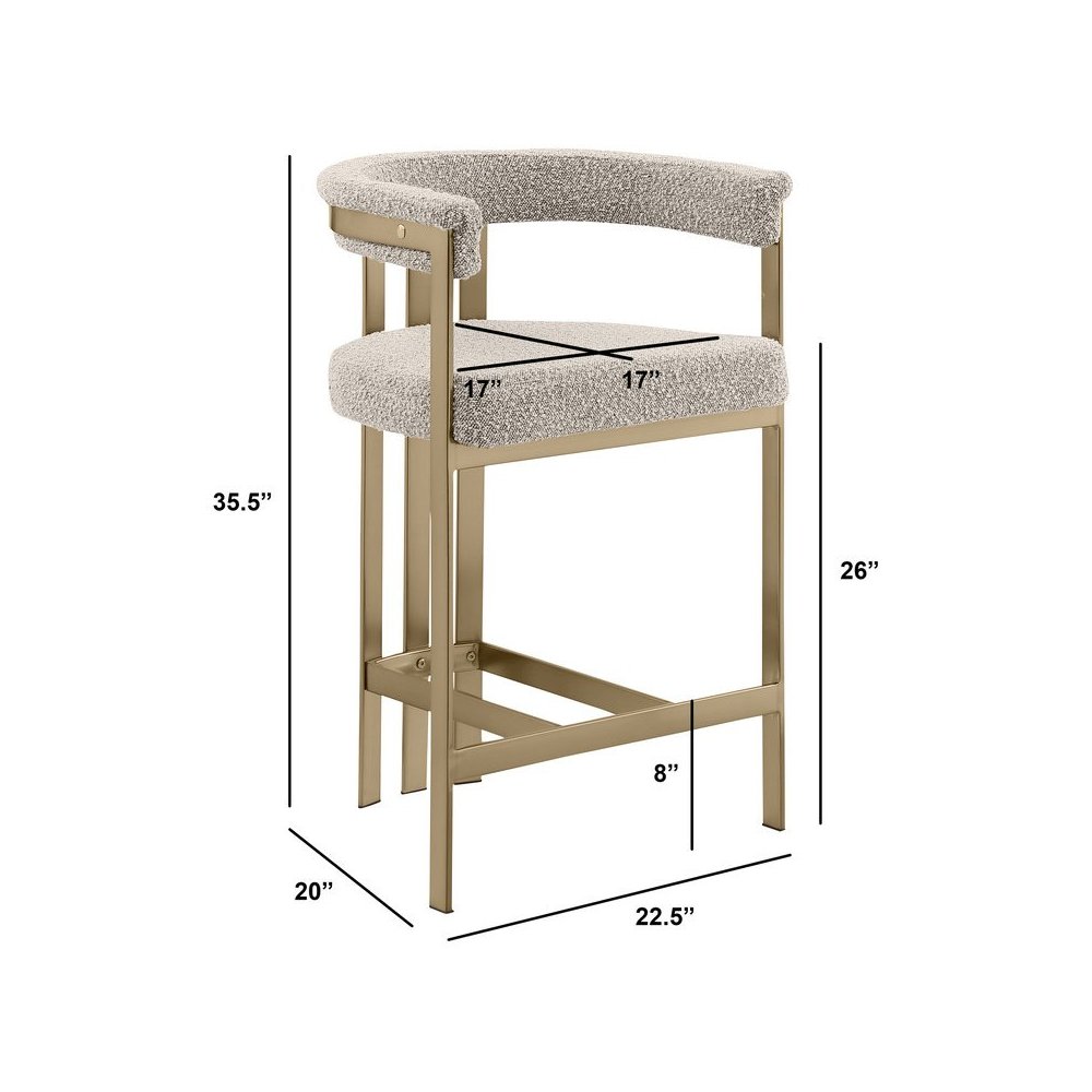 Glam gatsby Gray counter height chairs- Set of 2