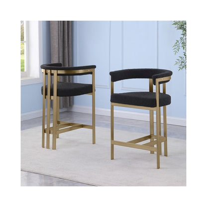 Glam gatsby Black counter height chairs- Set of 2