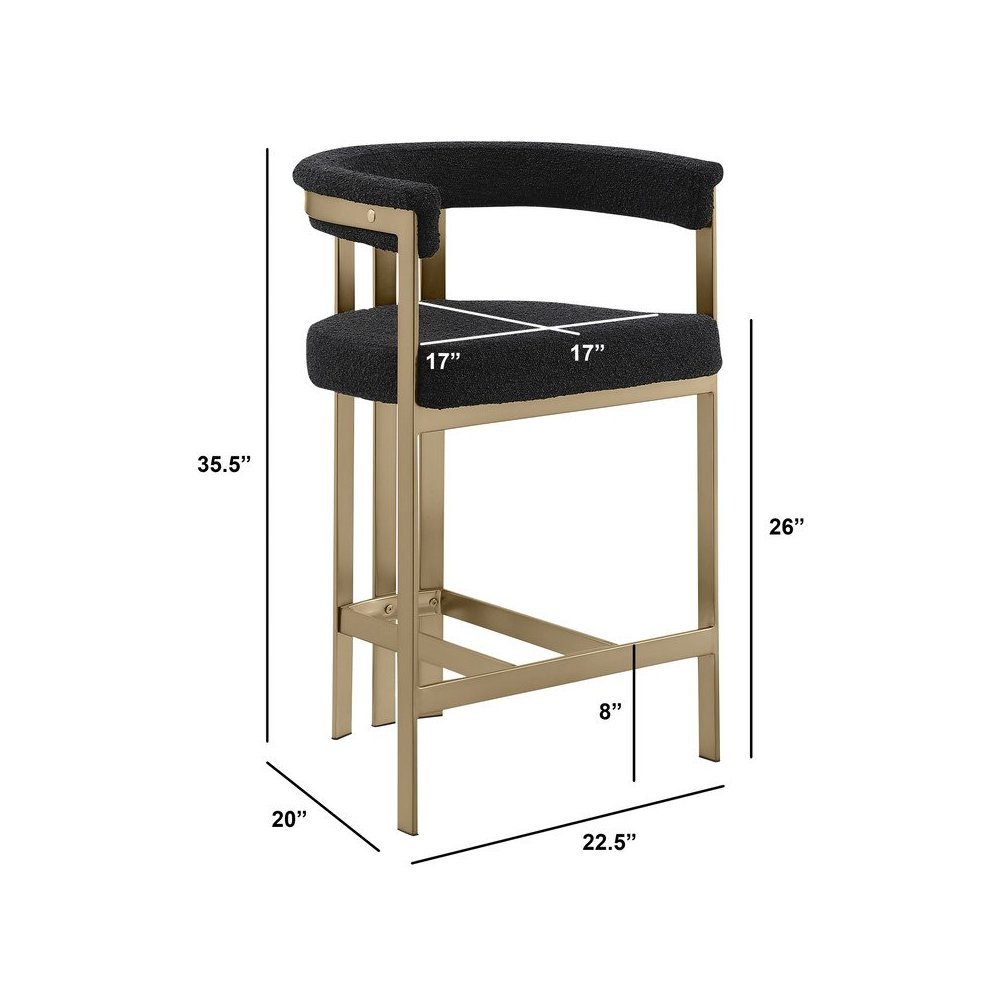 Glam gatsby Black counter height chairs- Set of 2