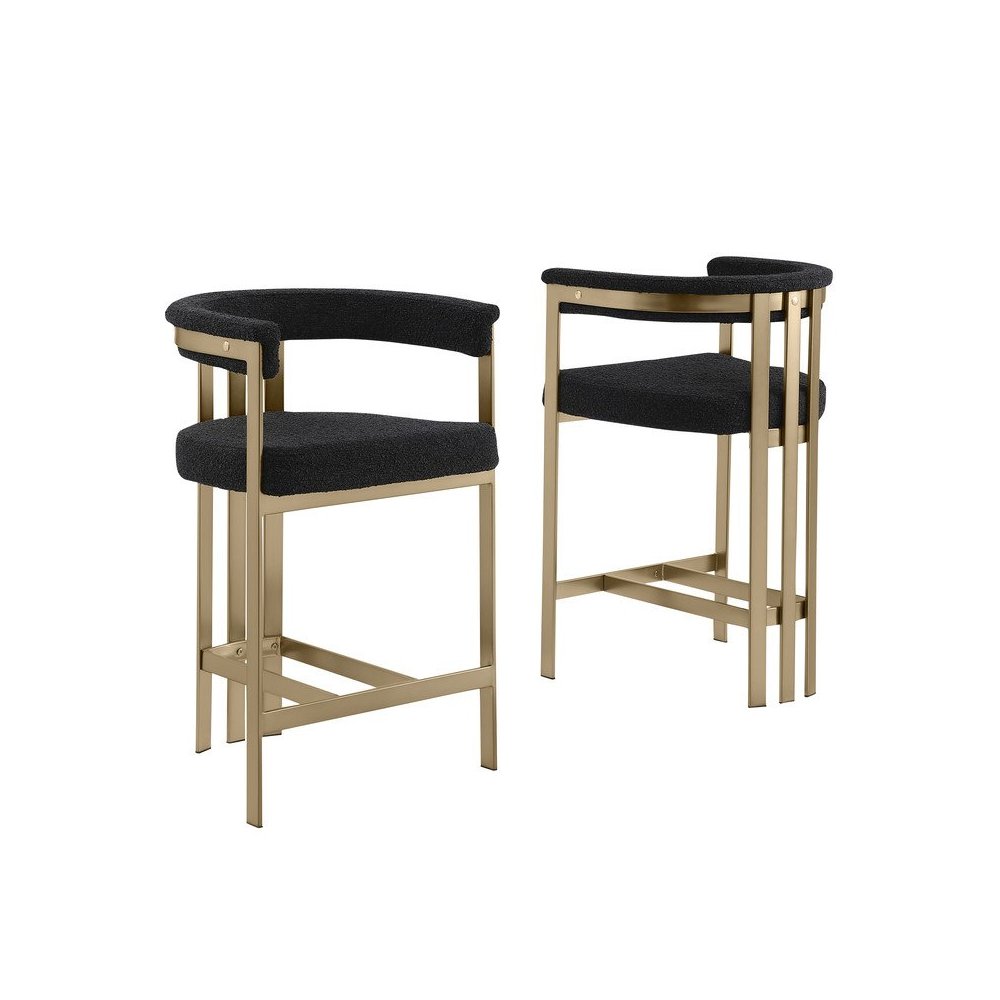 Glam gatsby Black counter height chairs- Set of 2