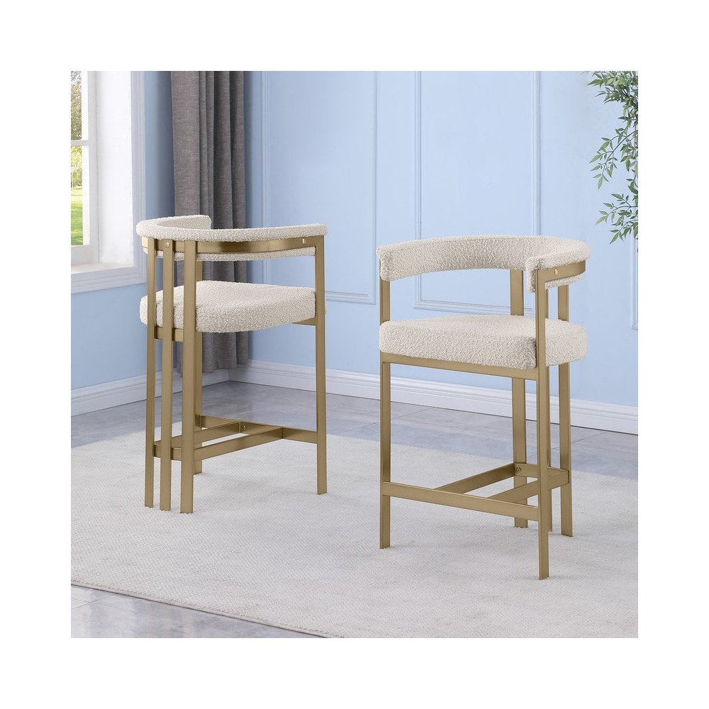 Glam gatsby Cream counter height chairs- Set of 2
