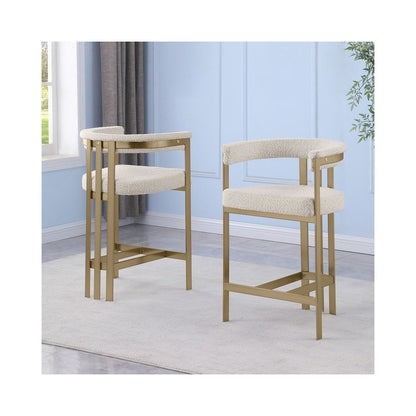 Glam gatsby Cream counter height chairs- Set of 2