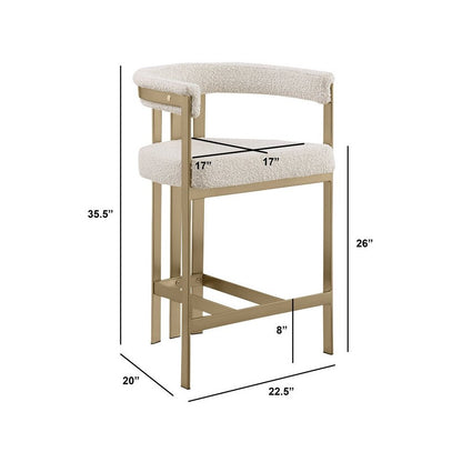 Glam gatsby Cream counter height chairs- Set of 2