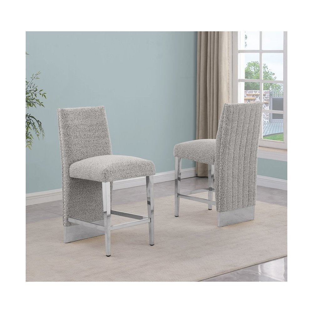 Luxe Rich gray boucle barstools - Set of 2