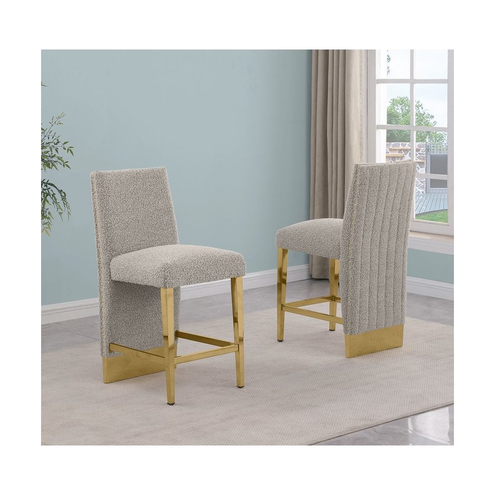 Luxe Gray boucle barstools - Set of 2
