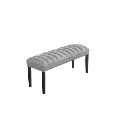 Single dark grey linen fabric dining bench