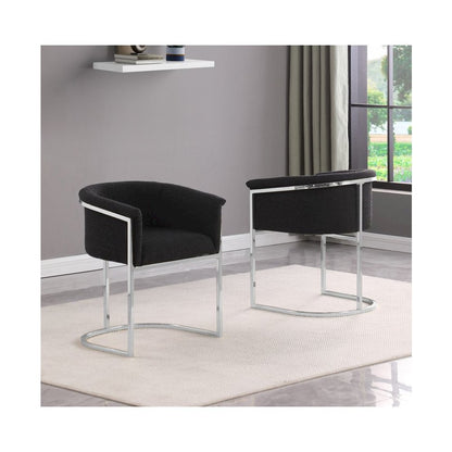 Best Quality teddy Boucle in black side chair - Set of 2